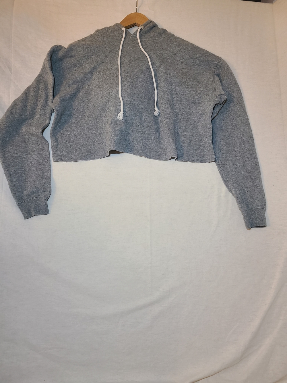 wild fable Grey Cropped Hoodie with Drawstring